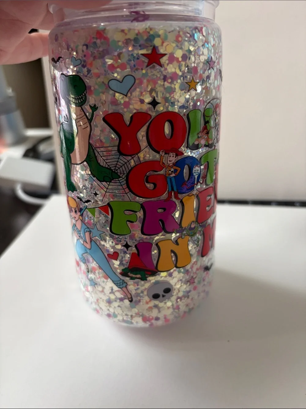 Toy Story 16 oz Dry Glitter Acrylic Tumbler Custom Cup